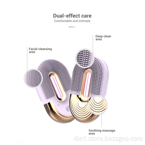 Facial skin cleansing brush
